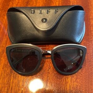Diff Eyewear New Black and Silver Sunglasses